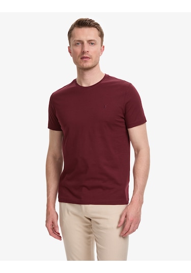 Pierre Cardin Erkek Bordo Tişört Basic 50325307-vr014