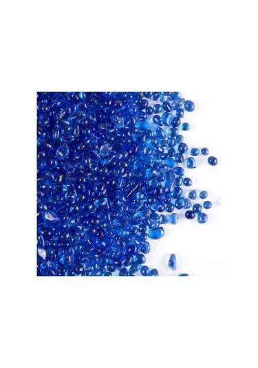 Ateş Çukuru Vazo Dolguları İçin Yüksek Parlaklık Yuvarlak Ateş Cam Taşlar, 36mm, 1pound Kavanoz Kobalt Mavisi