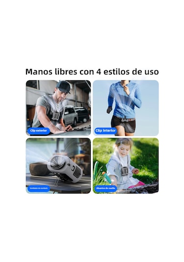 Taşınabilir Fan 5000mah Kemer Ve Power Bank 4 Hız Beyaz,