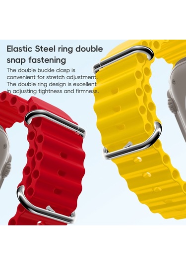 iOs Watch Uyumlu 42mm Zga Ocean Silikon Saat Bandı İçin Siyah