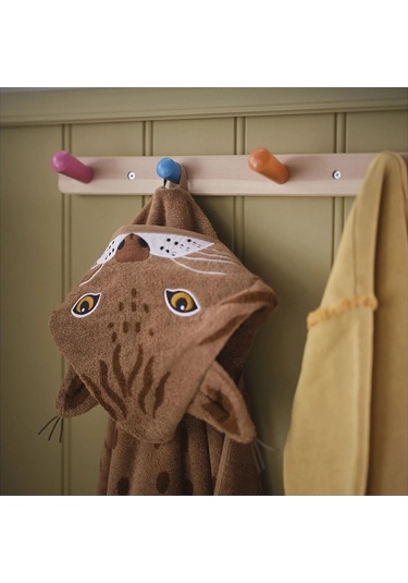 Çocuk Banyo Havlusu Kahverengi 70 x 140 CM Başlıklı 0 - 5 Yaş