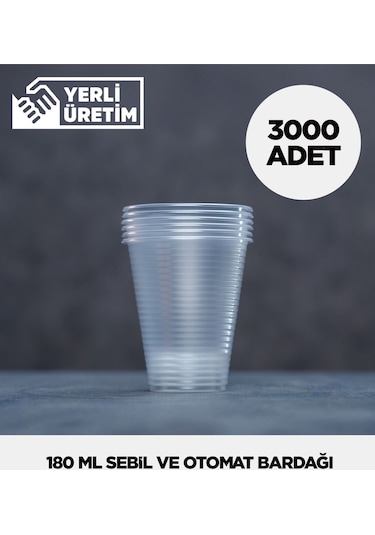 180 Ml Plastik Sebil Ve Otomat Bardağı 3.000 Adet - Yüksek Kalite Diğer