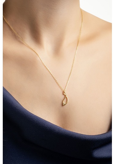 So Chic Mistik Balık 18 Ayar Sarı Altın Kaplama 45 Cm Gümüş Kolye Sarı