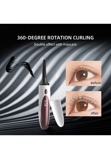Shineyee Ayarlanabilir Isılı Elektrikli Kirpik Maşası, Silikon Fırça, Ekranlı, Temizleme Fırçası Ve Çift Taraflı Kirpik Fırçası Dahil