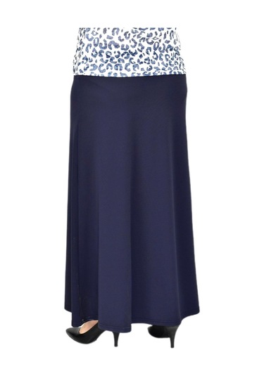 Kadın Uzun Lastikli Kloş Etek Bgl-st04728 Lacivert