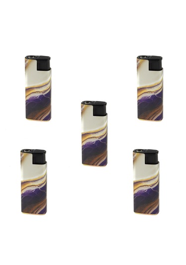 Turbo 18 Turbo Mermer Metal Rüzgarda Sönmeyen Çakmak 5'li