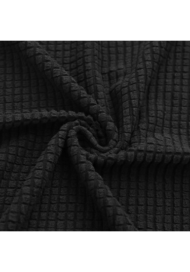 Padalink Ev Kullanıma İçin Yıkama Uygun Kaymazlastırılmış Dört Mevsim Kullanıma Elverişli İçeriği 10 Çivi İçeren Siyah Renkli Elastik Kumaşlı Koltuk Kol Hattı Korumalı Seti Siyah