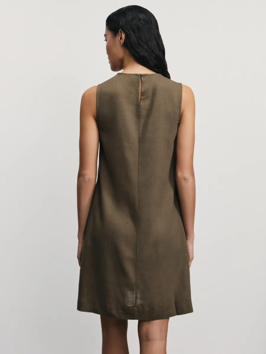 Zarına Yazlık Mini Günlük Düğmesiz Elbise 371654315 Khaki