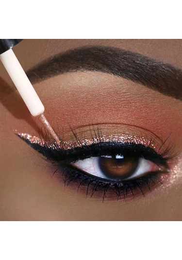 Elmas Parlak Göz Gömlekleri Göz Farı Su Geçirmez Gümüş Gül Altın Renk Glitter 05 Dark Topaz