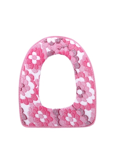 Pembe Ev Su Geçirmez Velcro Evrensel Petal Desenli Klozet Kapağı