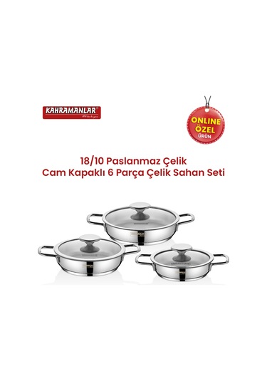 Kahramanlar Yağmur İndüksiyon Tabanlı 3'lü Sahan Seti Gri