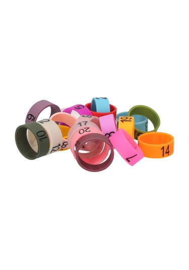 Neevoyu Mikrofon Ayırt Etme Kiti: 1-20 Numaralı Renkli Silikon Yumuşak Halkalar 20 Adet, Rastgele Renk