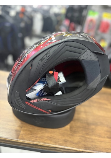 Shark Spartan Gt Pro Carbon Ritmo Şeffaf Vizörlü Kask Karbon Kırmızı