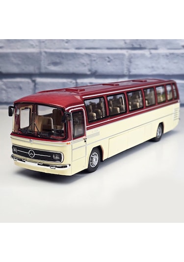 1:43 Ölçek Mercedes Benz O302 Otobüs Kırmızı/bej
