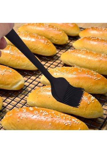 Isıya Dayanıklı Yanmaz Yapışmaz Silikon Spatula Seti 3 Parça Siy