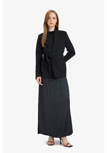 DeFacto A Kesim Saten Maxi Etek D2139AX25SPBK26 Siyah