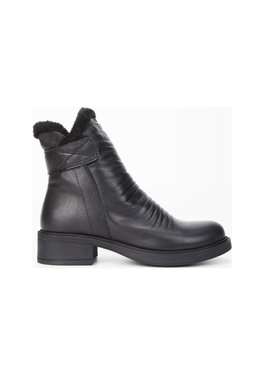 Tamer Tanca Kadın Hakiki Deri Siyah Deri Casual Bot 231 91k Bn Bot Sk23/24 Sıyah Dr Siyah