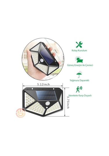 Technosmart 100 Ledli Güneş Enerjili Bahçe Lambası Solar Hareket
