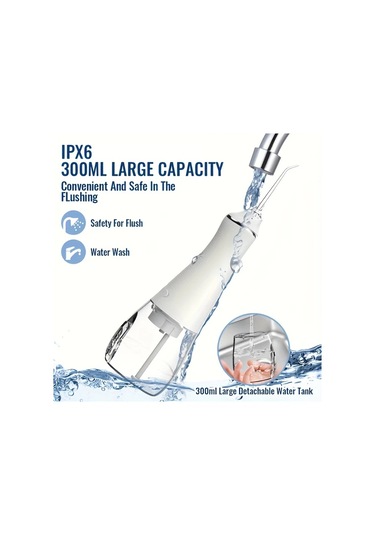 Willowhaven Beyaz Kablosuz Taşınabilir Su Diş İpi Ve Kuvars Diş Çubuğu Şarjlı Ağız Duşu