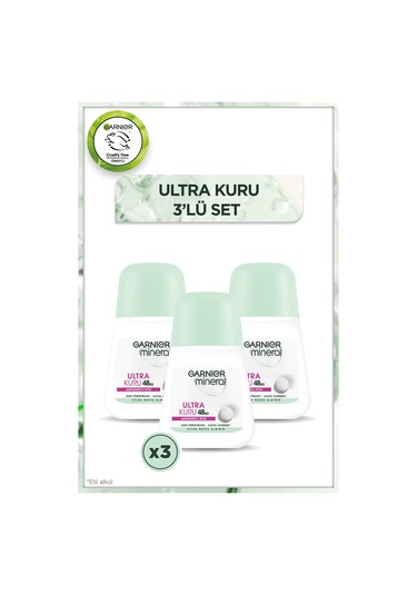 Garnier Mineral Ultra Kuru Kadın Roll-On Deodorant 3'lü Set