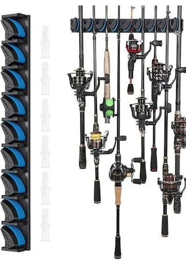 Ximistore9 Duvarlı Olta Tutucu, Ev/depo İçin Çok Amaçlı Olta Saklama Ve Gösterim Aracı, Sağlam Montajlı Olta Stantı