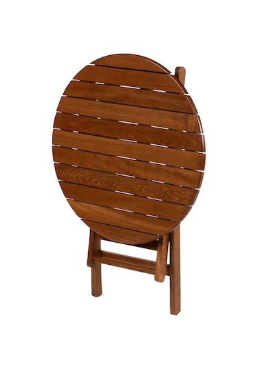 Marmaris Katlanır Ahşap Bahçe Balkon Seti: 70Lık Masa, 2 Sandalye