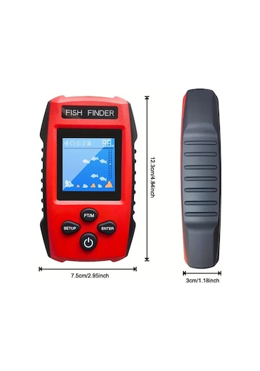 Oldfriend Kırmızı Tl88e El Tipi Balık Bulucu Renkli Ekran 100m Derinlik Ölçer Pil İle Taşınabilir
