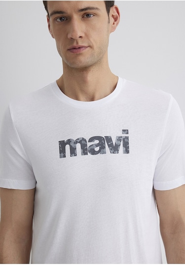 Mavi - Mavi Baskılı Beyaz Tişört 0611039-620 Beyaz