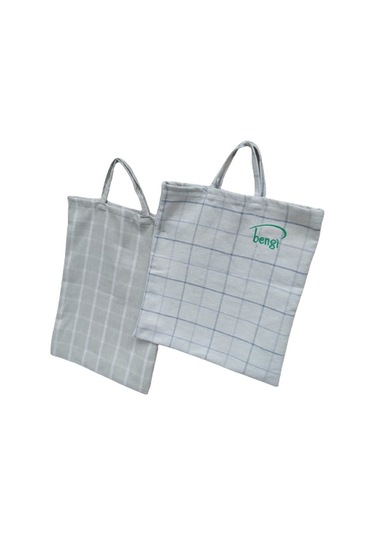 PAZAR ÇANTA 2 Adet Döşemelik Kareli Kumaş Model Renkli  Desenli 30 kg Taşıma Kapasite El Yapım