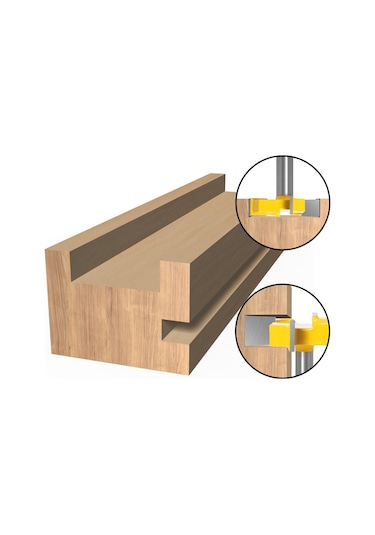 Suofeng 8mm Şaftlı 4 Kenarlı T Tipi Ahşap Oluk Açma Frezesi, Taşınabilir Ve Dayanıklı.