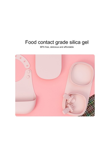 Sones Açık Hava Taşınabilir Silikon Katlanır Tamamlayıcı Yemek Kabı Pembe