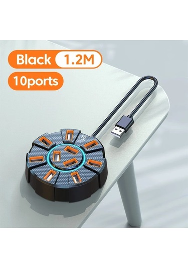 Xuweiwei 10 İn 1 Renkli Ortam Işığı Usb 2.0 Siyah 1.2 M Çoklu Led Renkleri Kolay Kurulum Yatak Odası Ofis Işık Dekoru