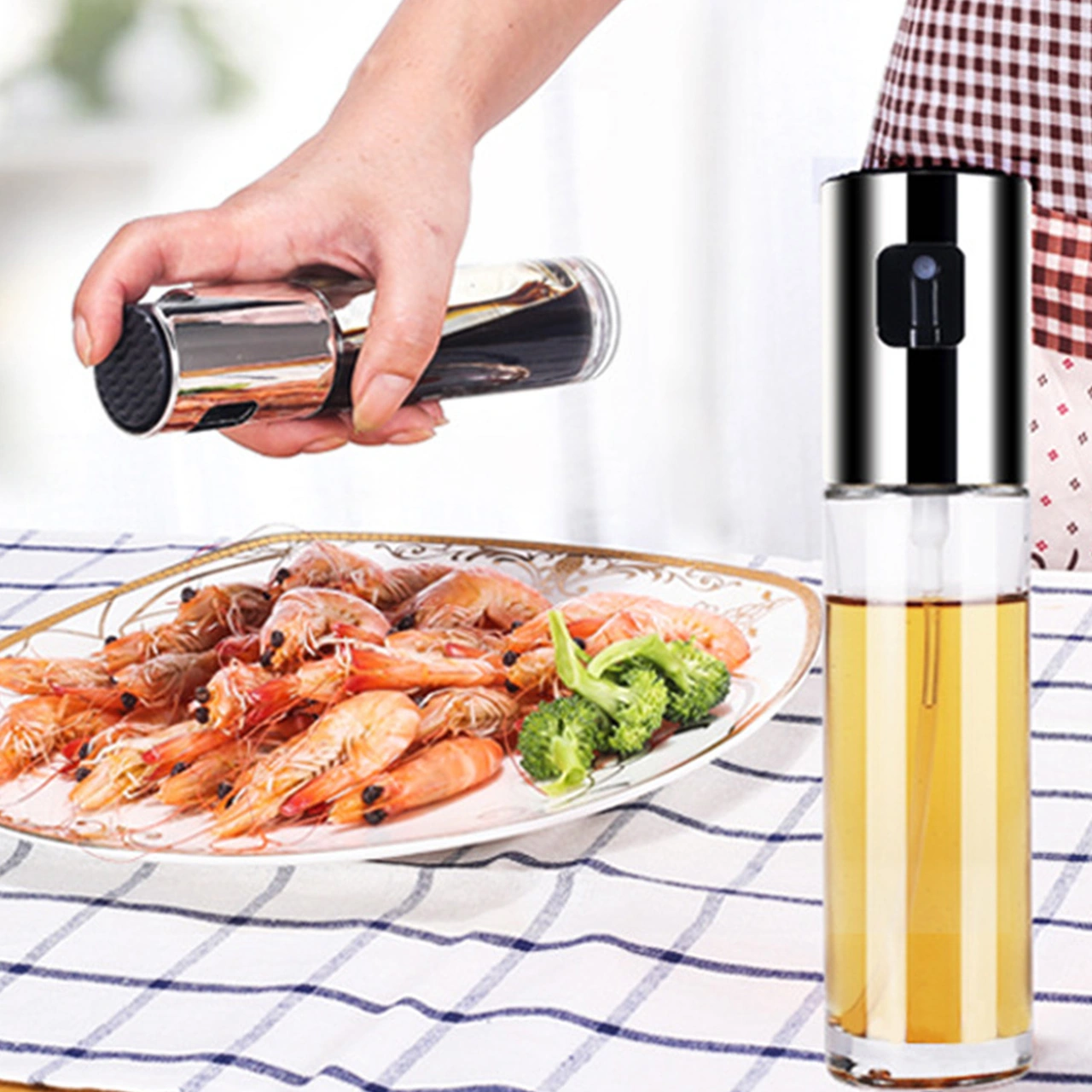 Youtek 100ml Gümüş Renkli Cam Yağ Spreycisi - Salata, Barbekü, Pişirme İçin Pratik Ve Çok Amaçlı Yağ Sprey Botu Altın
