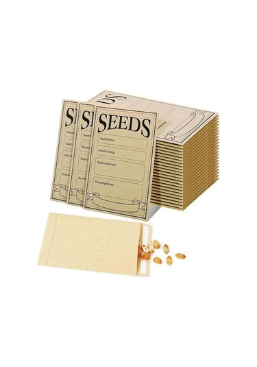 Pazly 100 Adet Kendinden Yapışkanlı Tohum Zarfı - Organizasyon Ve Koruma İçin Kraft Kağıt Seti