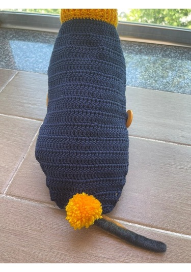 Pati Kedi Köpek Örme Ponponlu Düğmeli Kıyafet Giyim Pet