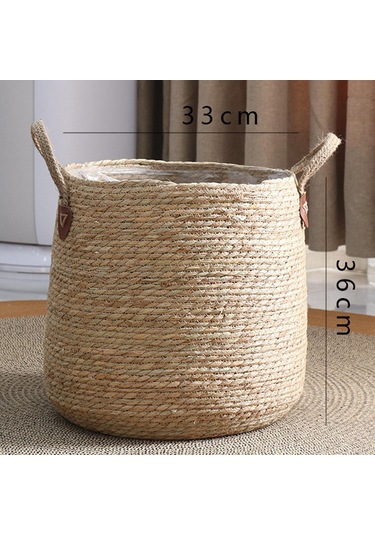 Suntek Dokuma Bitki Sepeti Çamaşır Torbası Dekorasyon M