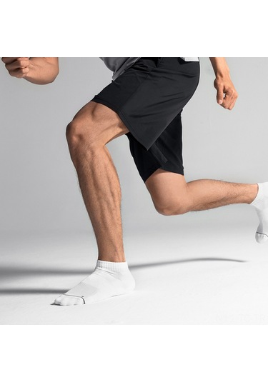 Skycity Antibakteriyel Spor Çorapları - Yüksek Kaliteli Pamuklu, Akıllı Ağ Desenli, Teri Emici, Ayak Bileği Koruyucu, Siyah M Beden Siyah