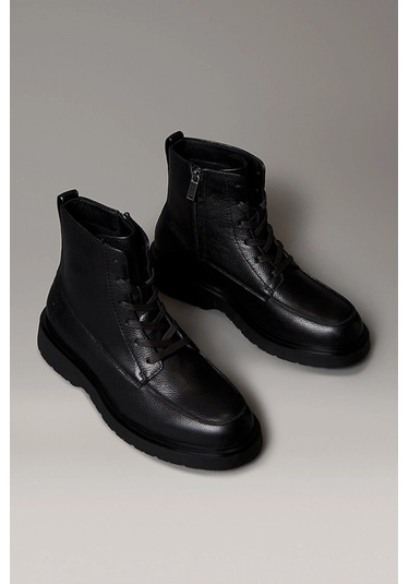 Calvin Klein Combat Essential Bağcıklı Deri Erkek Siyah Bot Ym0ym01375-0gj Siyah