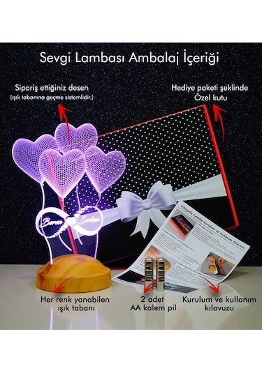 3D Led Lamba 3 Boyutlu Atatürk Küre Özel Hediye Gecelambası