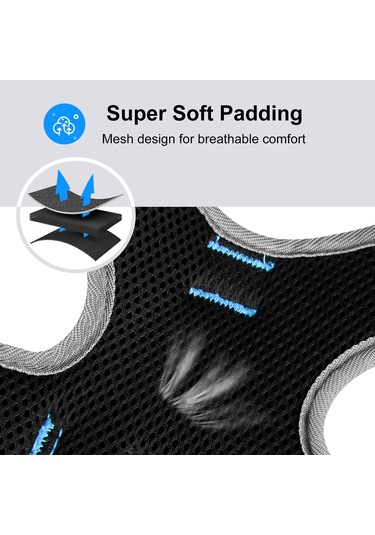 Funadd Traction Rope Reflective Breatheable Nylon Pet Vest Dog Harness, Size: M Blue