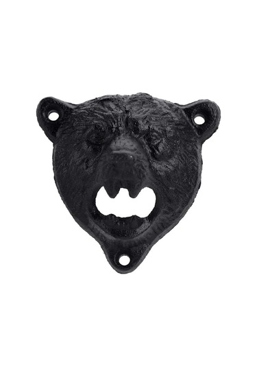 Döküm Demirden Yapılmış Ayı Başı Şeklinde Duvara Monte Şişe Açacağı, Bar Ve Mutfak Aksesuarları Diğer