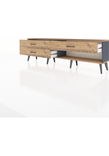 Arges Tv Ünitesi 3 Çekmeceli 176x30x51 Antrasit-çam/çam Atlas Çam/atlas Çam