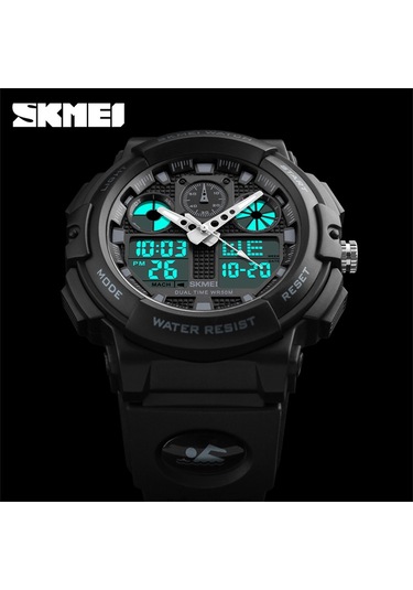 Yunboo Skmeı Erkek Spor Saati 1270 - Çift Zaman, Kronometre, Alarm, 5atm Su Geçirmez, Işıklı - Çift Hareketli Quartz Çok Renkli