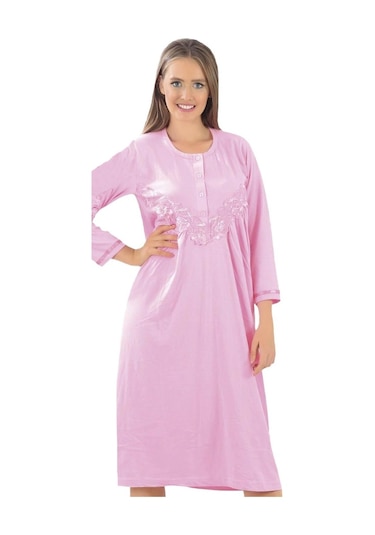 Yarentuhafiye Aysu Bayan Penye Uzun Kol Hamile Gecelik Yüzde Yüz Pamuklu