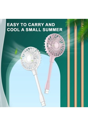 Usb Fan Mini Fan Kuğu Boyunlu Esnek Soğutma Fanı Taşınabilir Fan Dizüstü Bilgisayar Mobil Bilgisayar Ev Ofis Beyaz 1685 Renkli