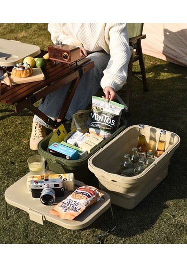 Katlanır Piknik Sepeti Bej