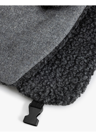 Koton Pilot Şapka İçi Suni Kürklü Gri 5wam40012aa Gri