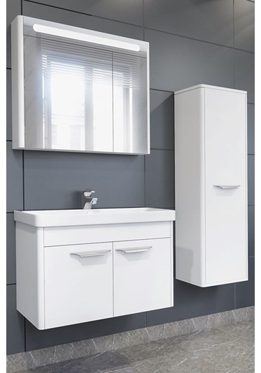 Mauna 80 Cm Banyo Dolabı-Beyaz (Boy Dolap Hariç )