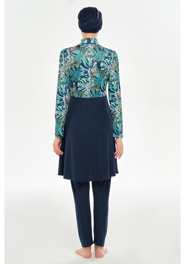 Yarım Fermuarlı Likralı Tam Kapalı Tesettür Mayo 3124 Koyu Lacivert Koyulaci01 Koyu Lacivert
