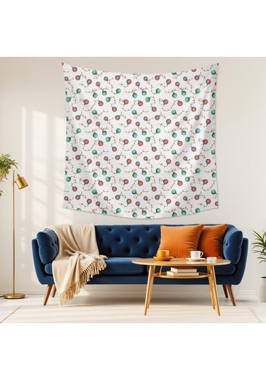 Noel Temalı Kare Duvar Gobleni 59x59 İnç, Oturma Odası, Yatak Odası Ve Genç Odası Süslemesi İçin